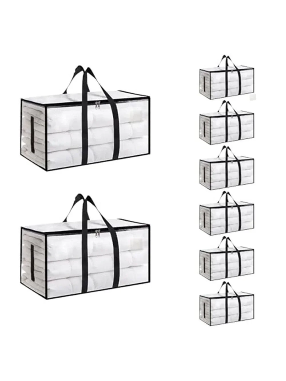 Moving Bags Extra Large 8 Pack - Heavy Duty Storage Totes with Wrap-Around